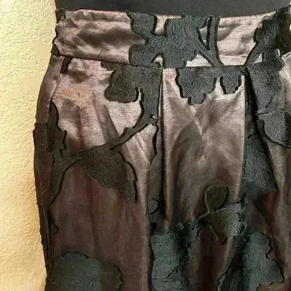 Monsoon black lace lilac iridescent formal occasion midi A line skirt size 10 - Picture 6 of 11